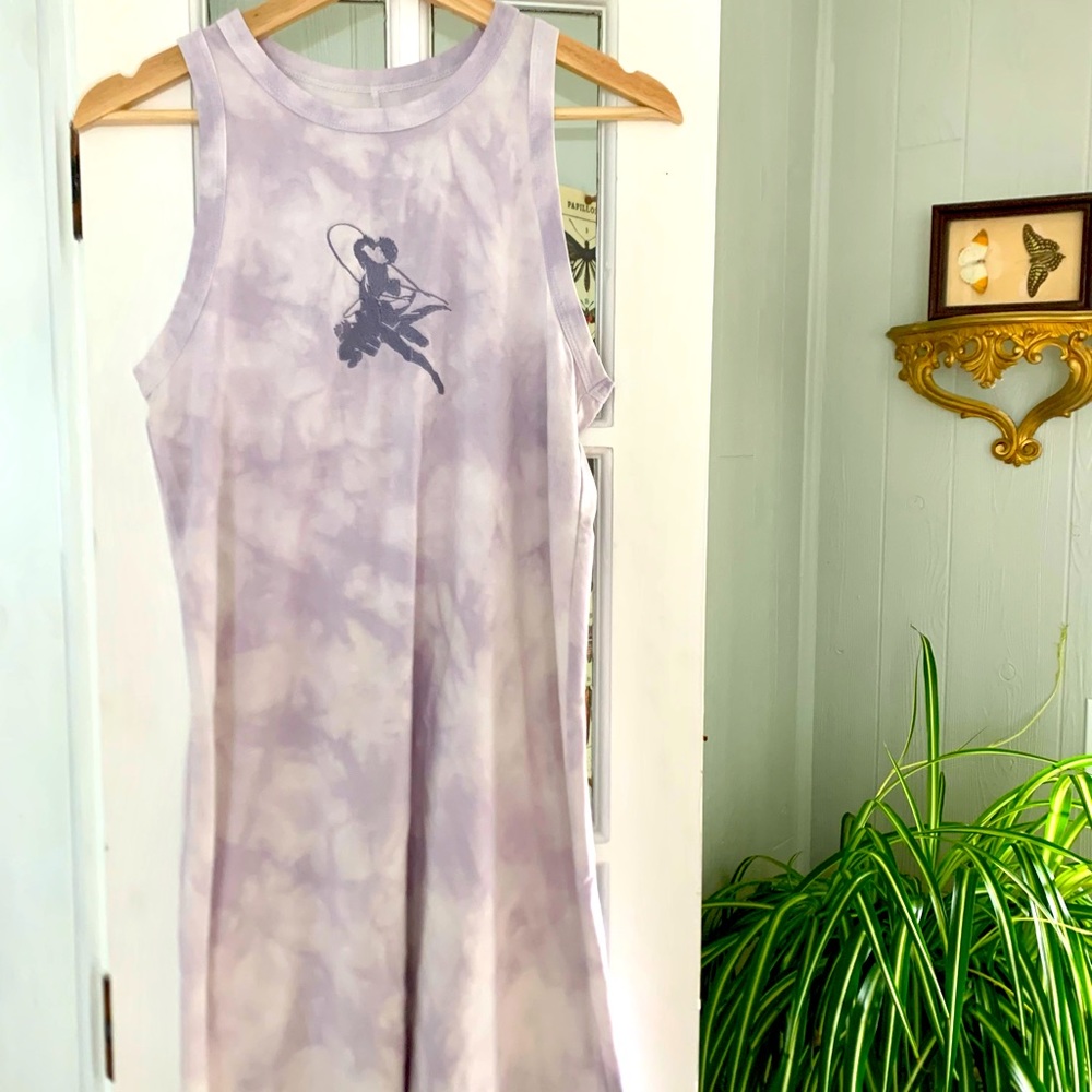 Hand dyed / embroidered midi dress